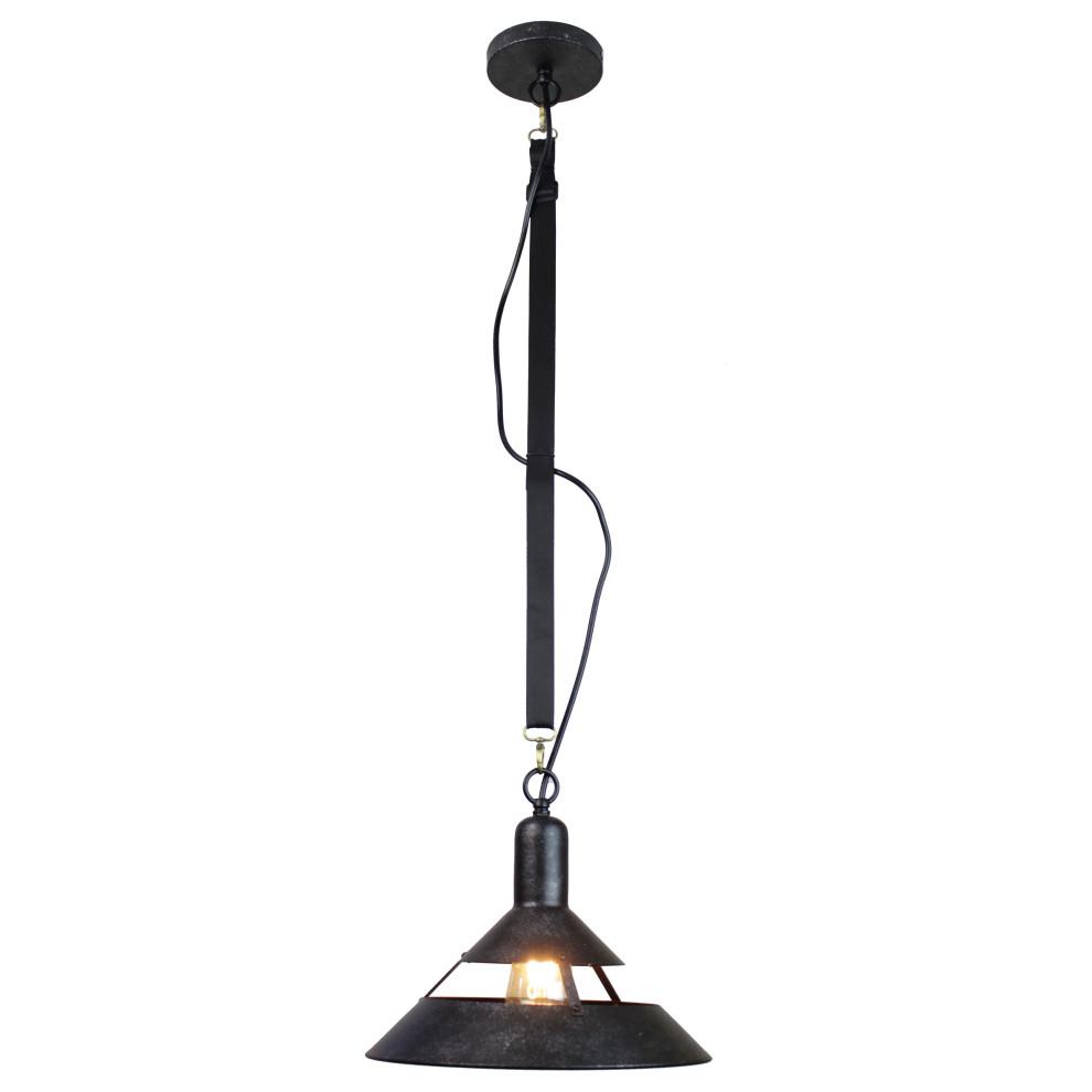 Yalit Industrial 1-Light Black Cone Pendant. Picture 1