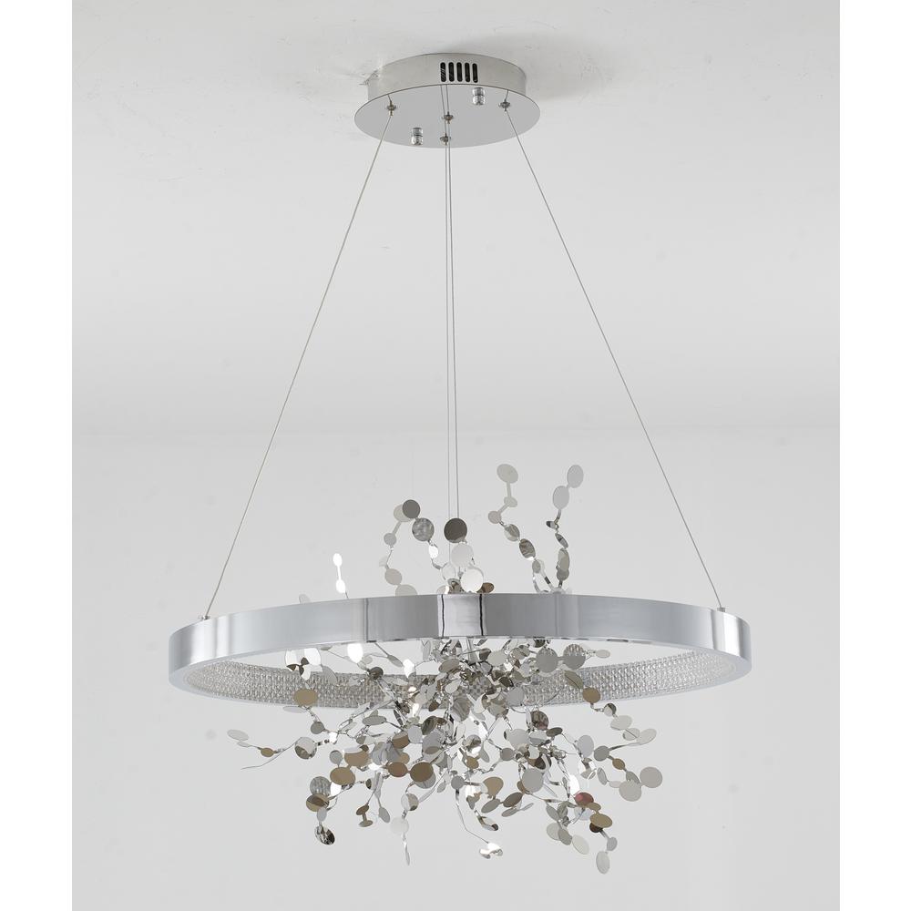 LED Chandelier Chrome Stainless Steel & Aluminum. Picture 4
