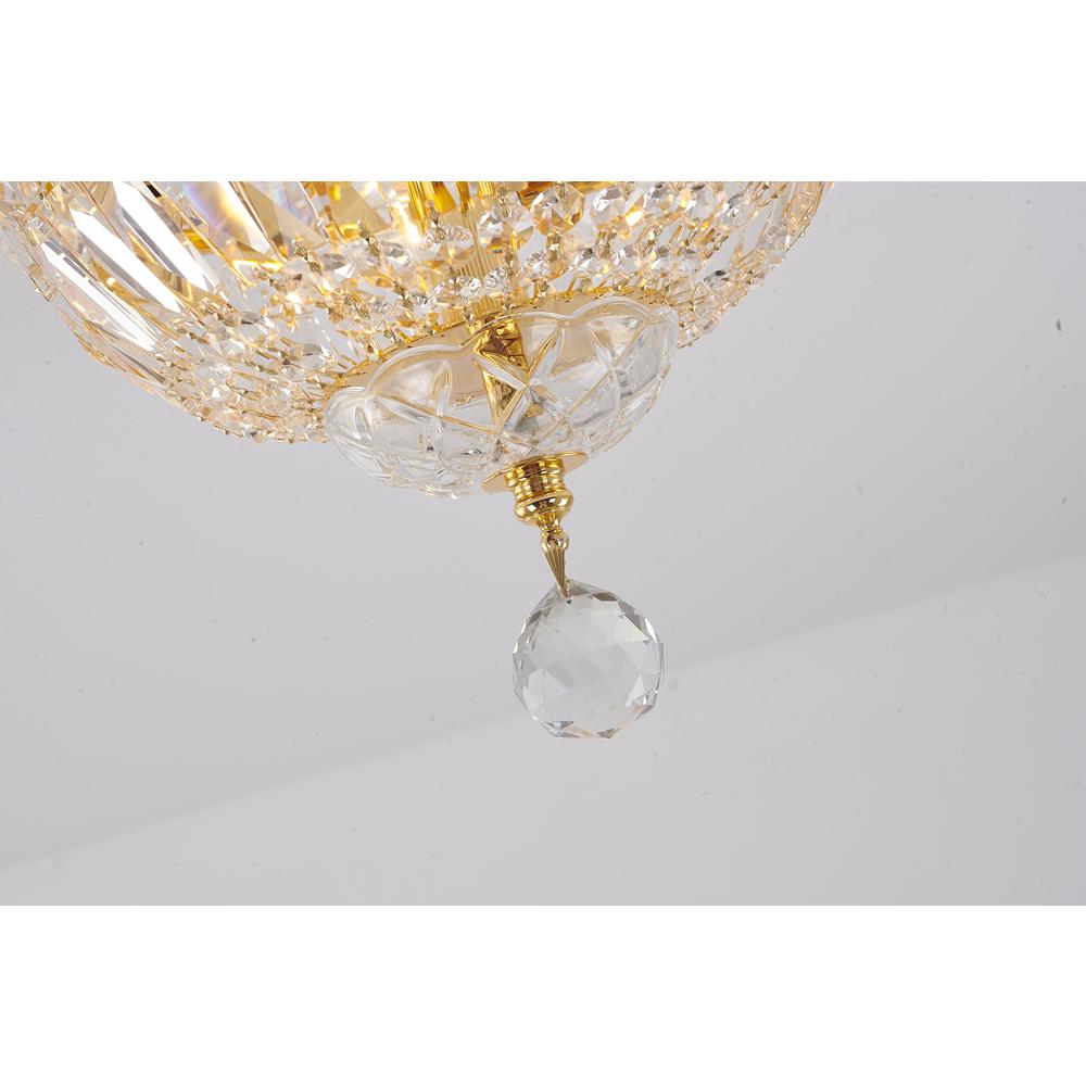 Flush Mount Gold Metal & Crystal. Picture 3