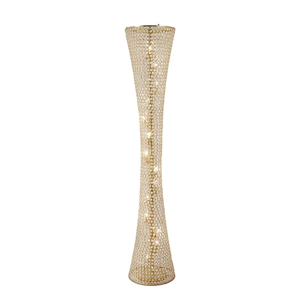Floor Lamp Gold Metal & Crystal. Picture 1