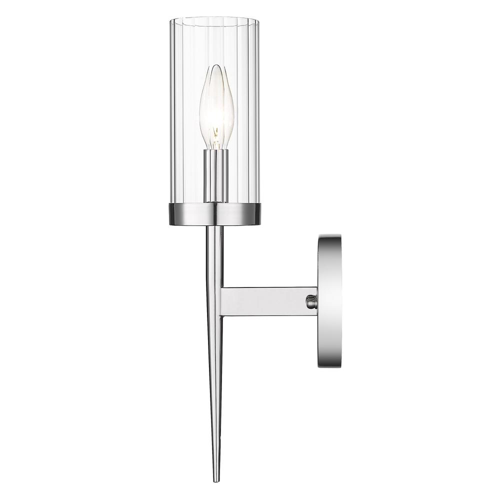 Wall Sconce Chrome Iron & Glass. Picture 3