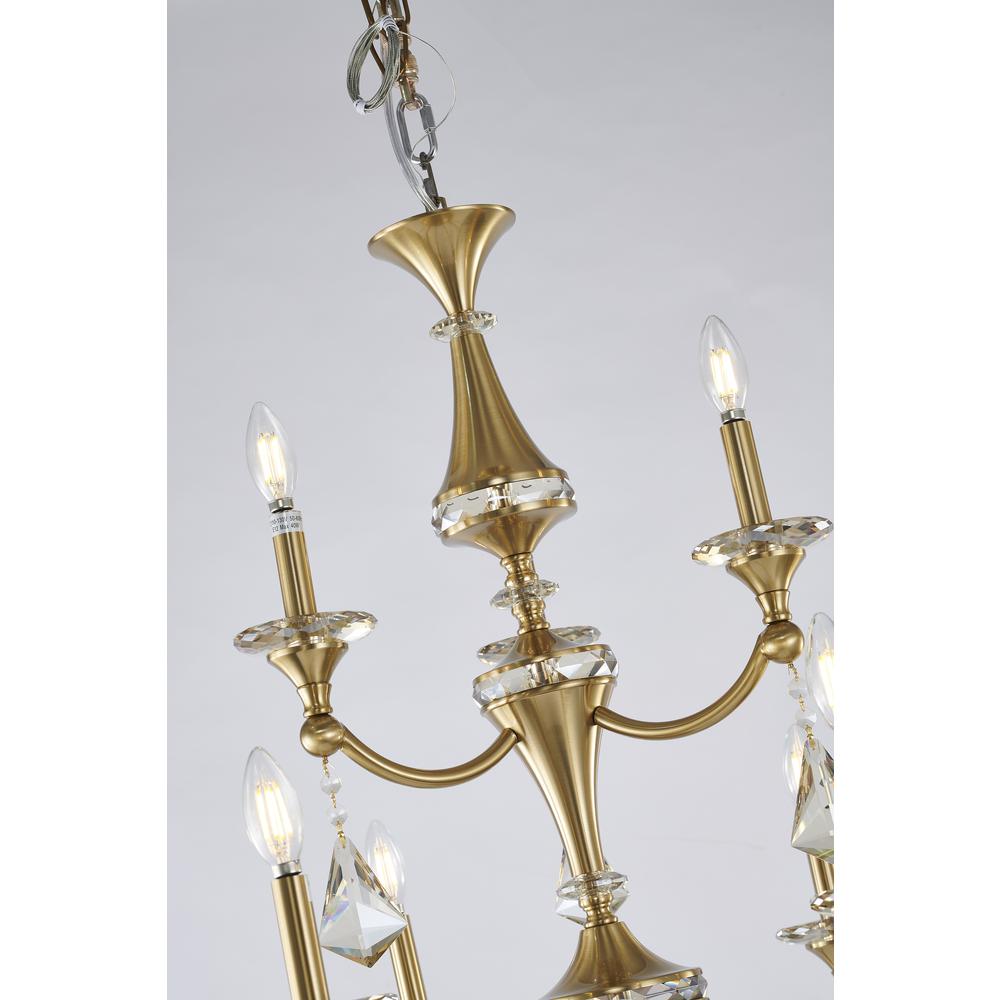 Chandelier Stain Brass Iron & Crystal. Picture 5