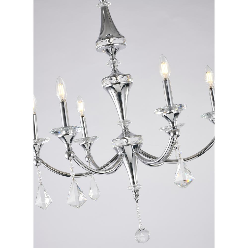 Chandelier Chrome Iron & Crystal. Picture 3