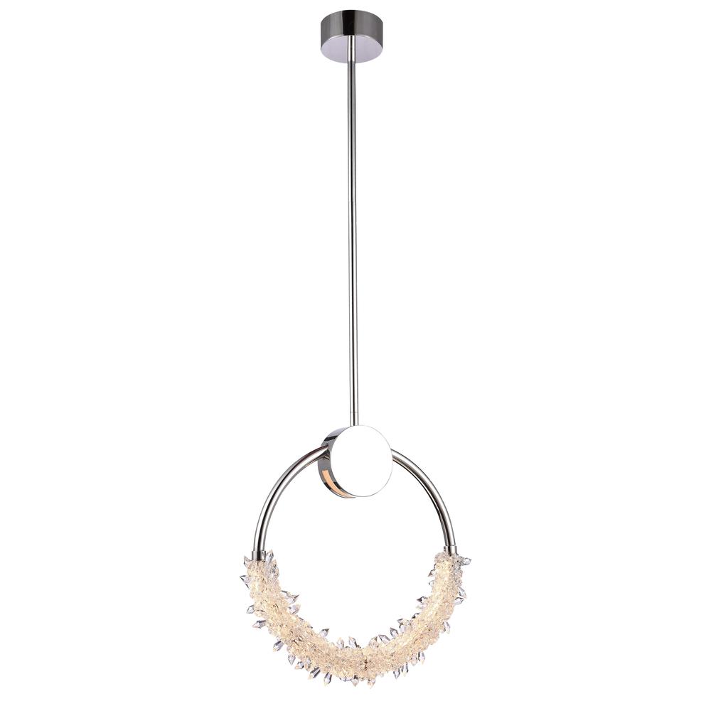 LED Single Pendant Lighting Chrome Stainless Steel & Crystal. Picture 1