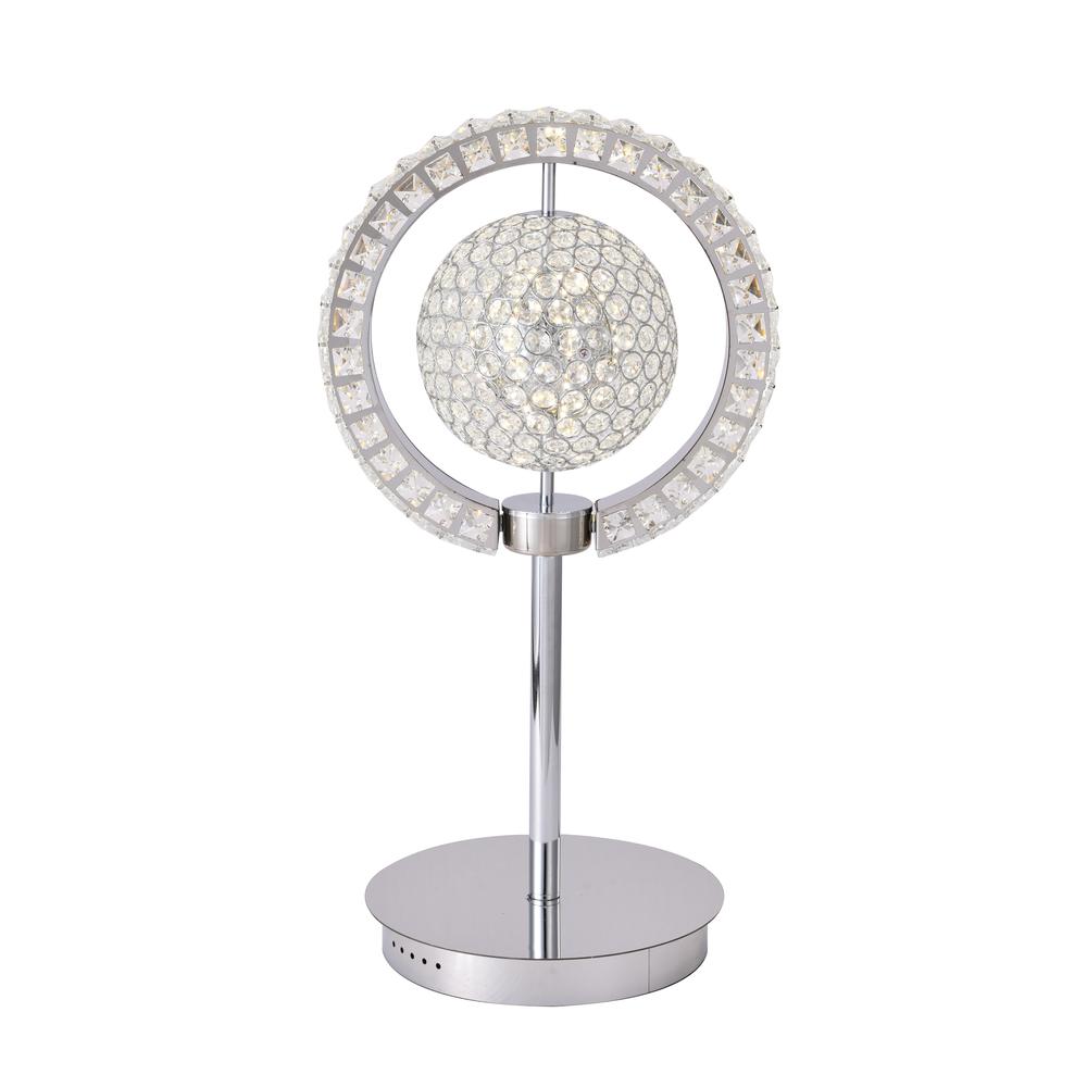 LED Table Lamp Chrome Metal & Crystal. Picture 1