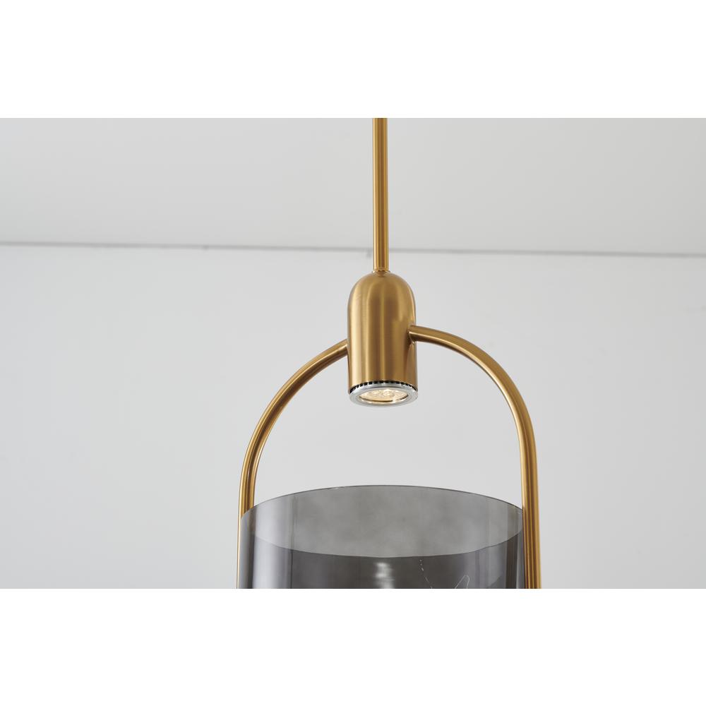 Single Pendant Lighting Gold Metal & Glass. Picture 5