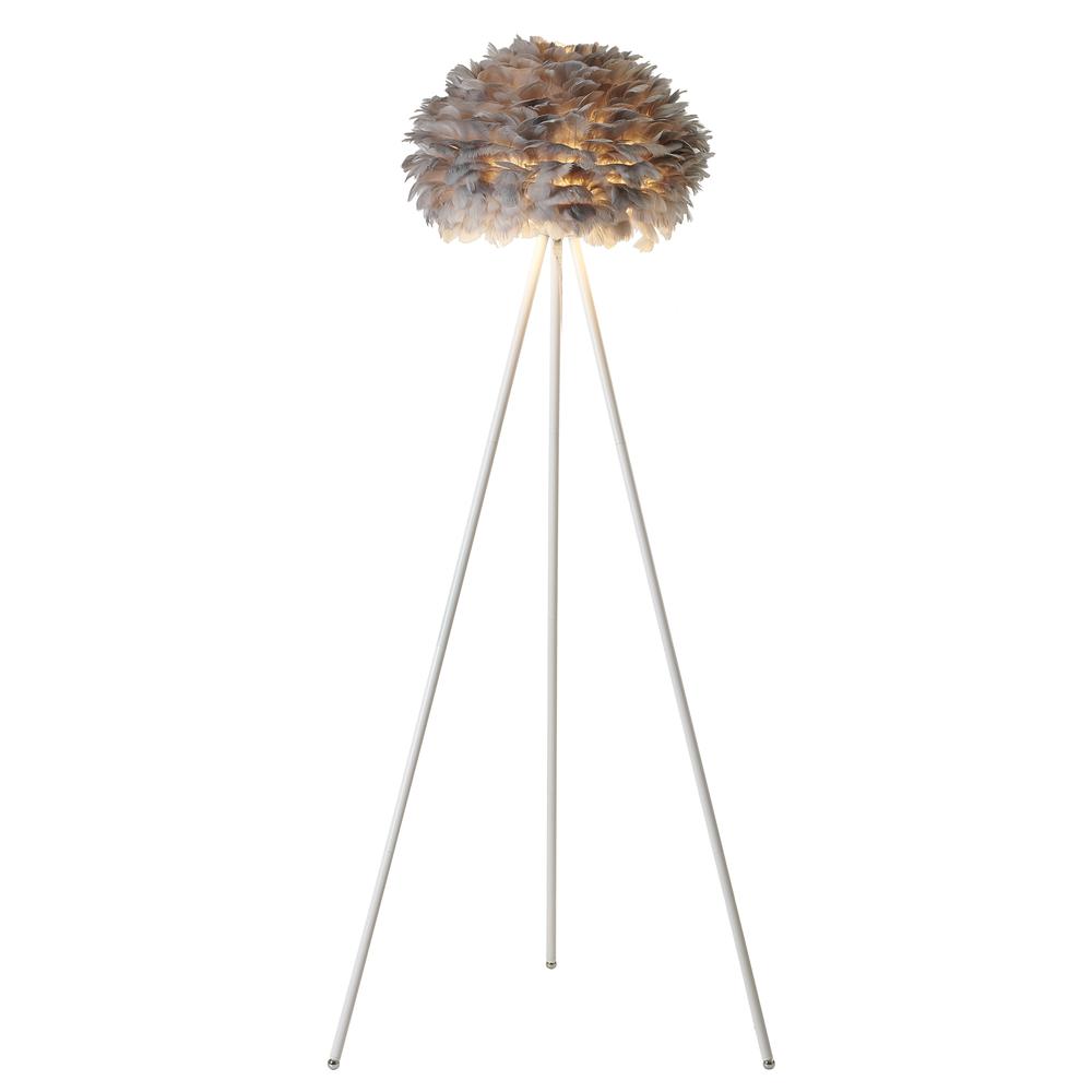Floor Lamp Grey Iron & Feather. Picture 1