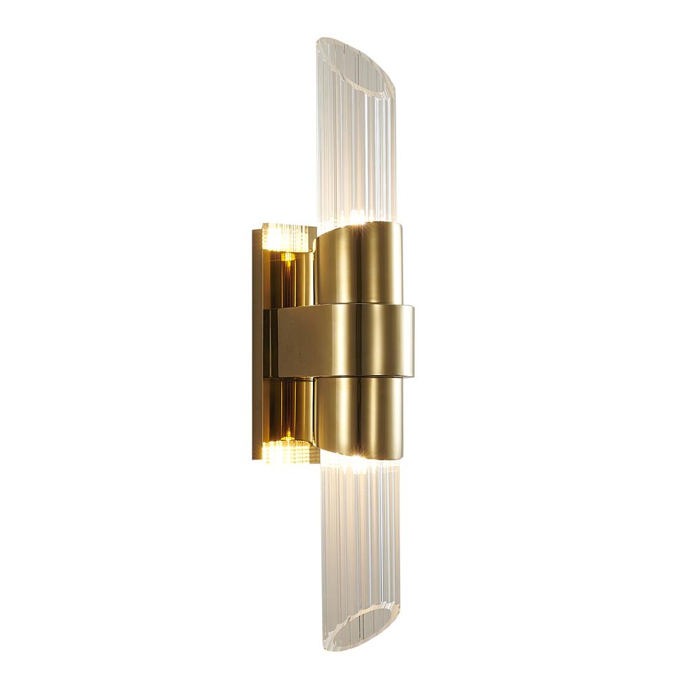 Wall Sconce Gold Stainless Steel & Glass. Picture 1