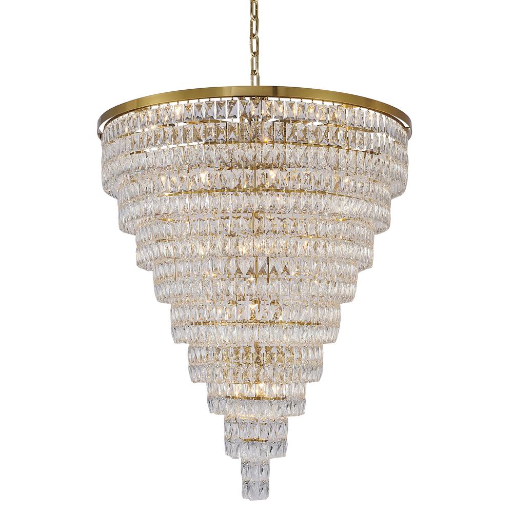Chandelier  Gold Metal & Crystal. Picture 1