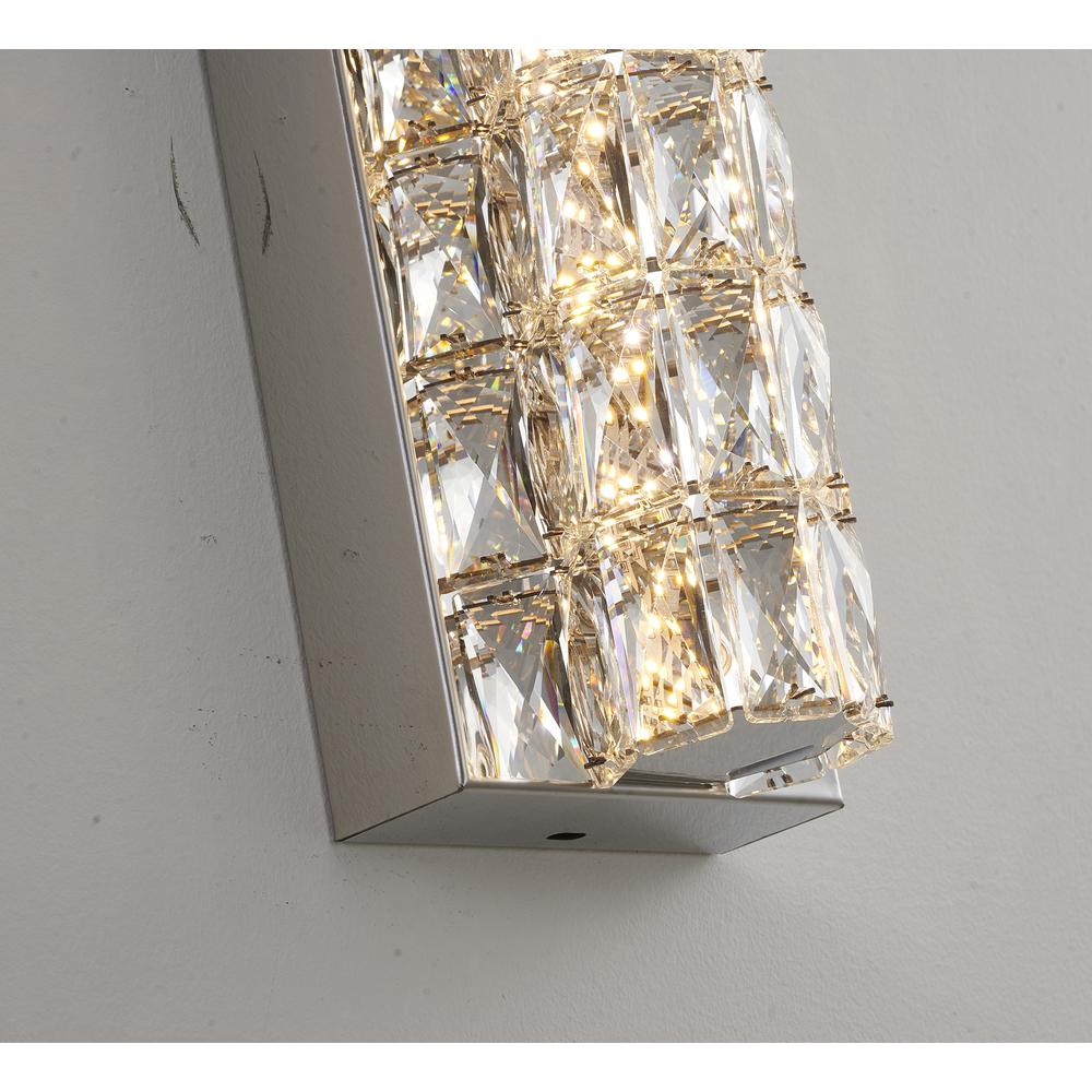 LED Wall Sconce Chrome Metal & Crystal. Picture 5