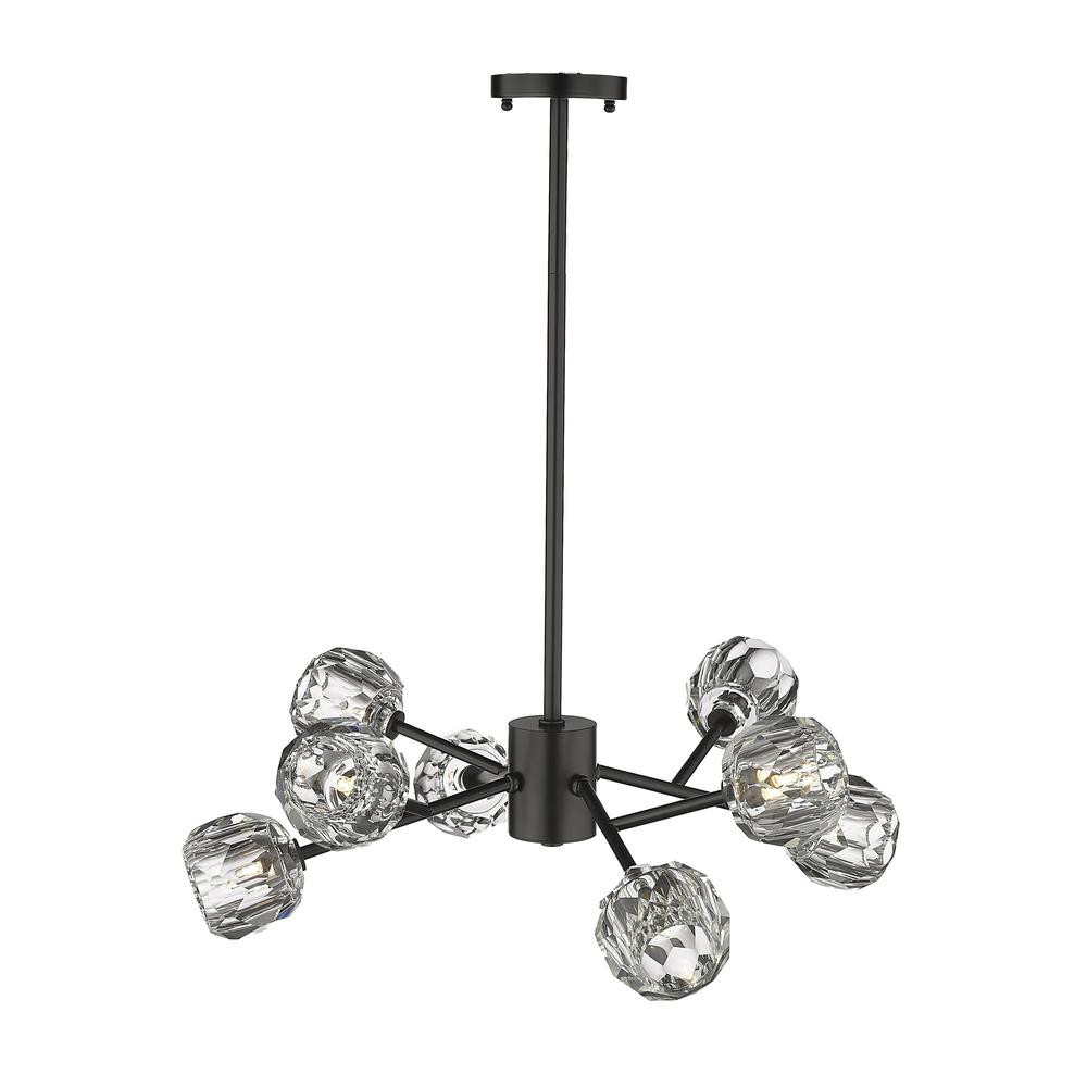 Chandelier Black Iron & Crystal. Picture 1
