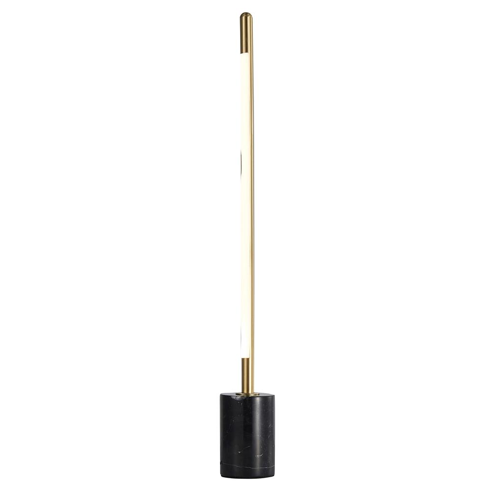 LED Table Lamp Brass & Black Stainless Steel & Marble. Picture 1