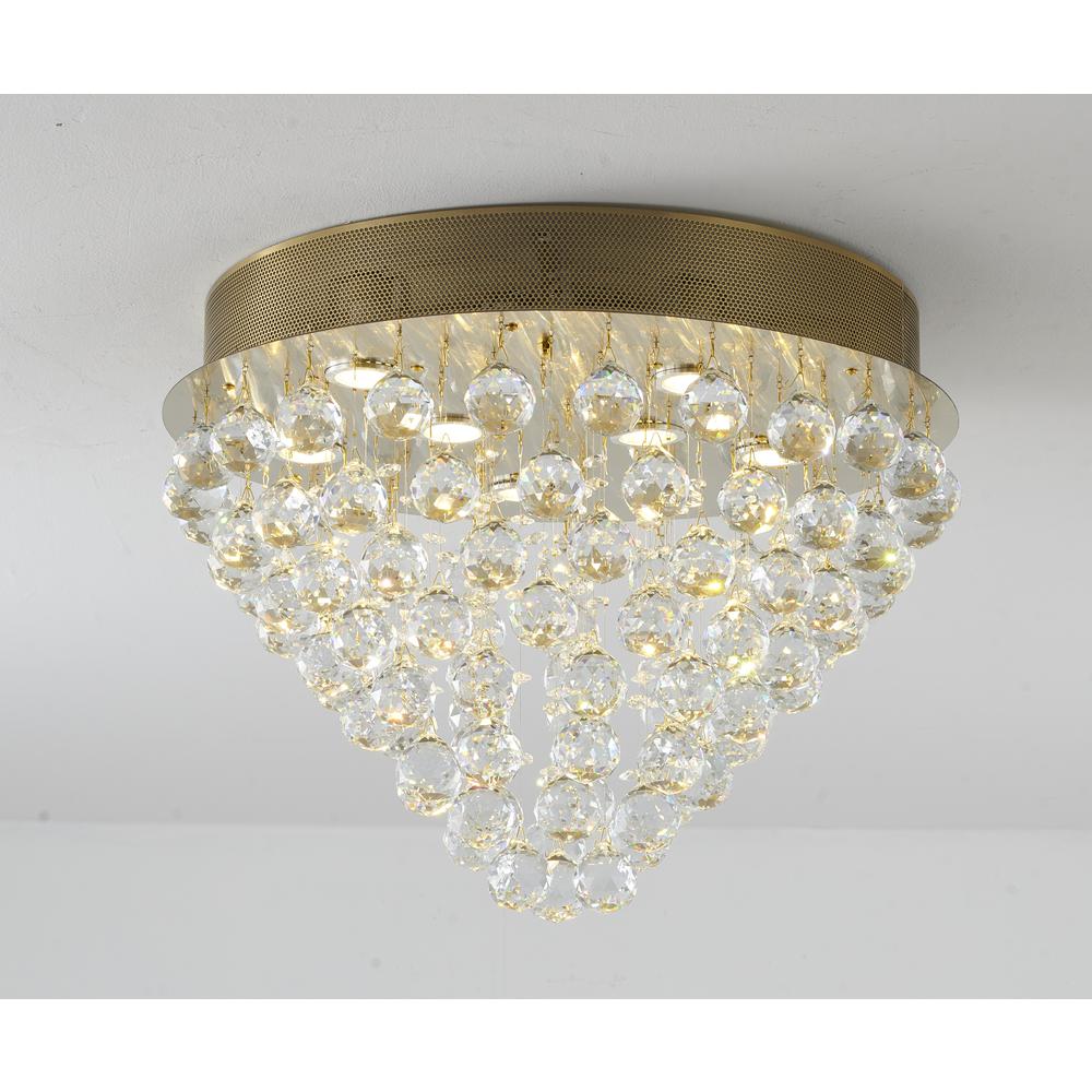 Semi Flush Mount Gold Iron & Crystal. Picture 3