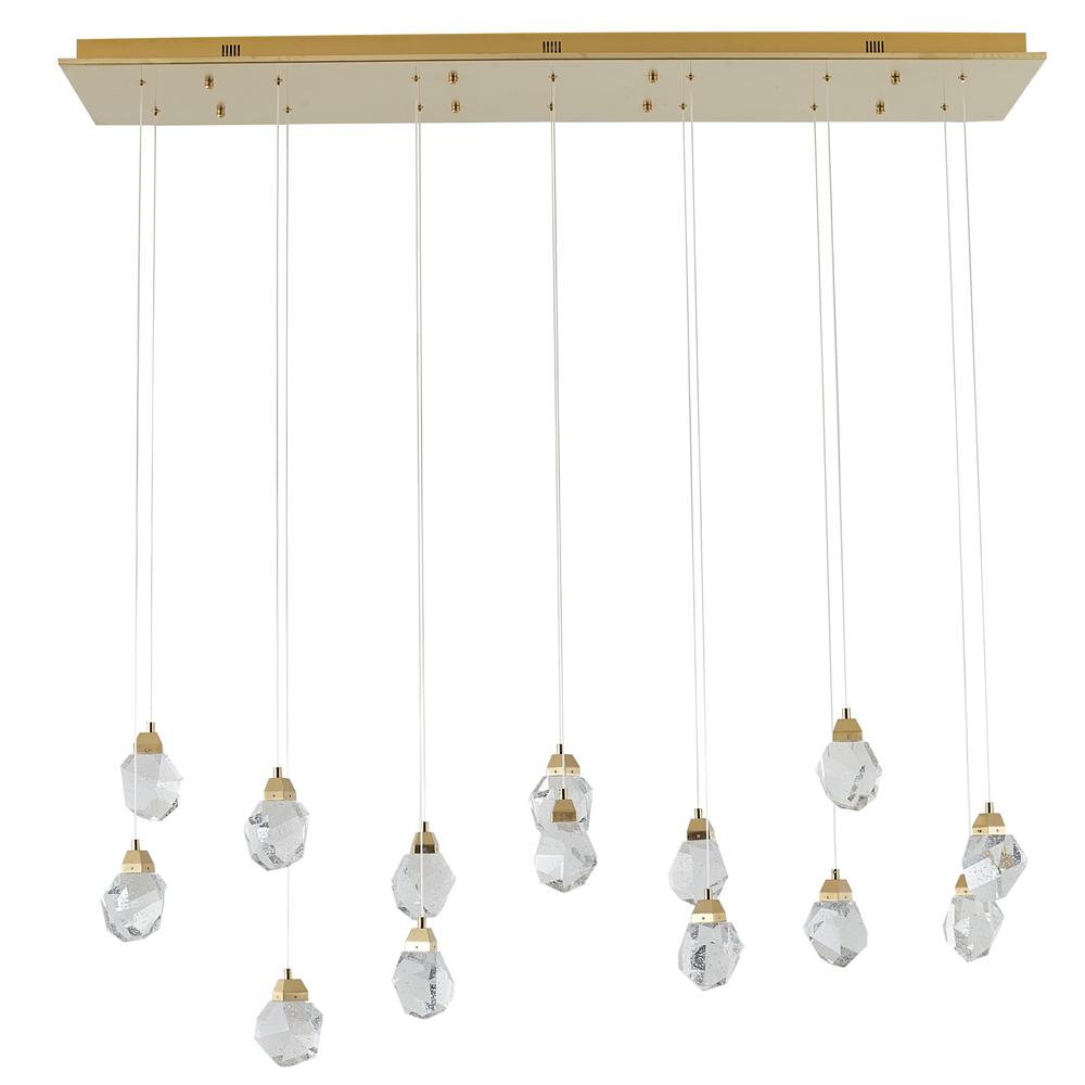 LED Island Lighting Gold Metal & Crystal. Picture 2