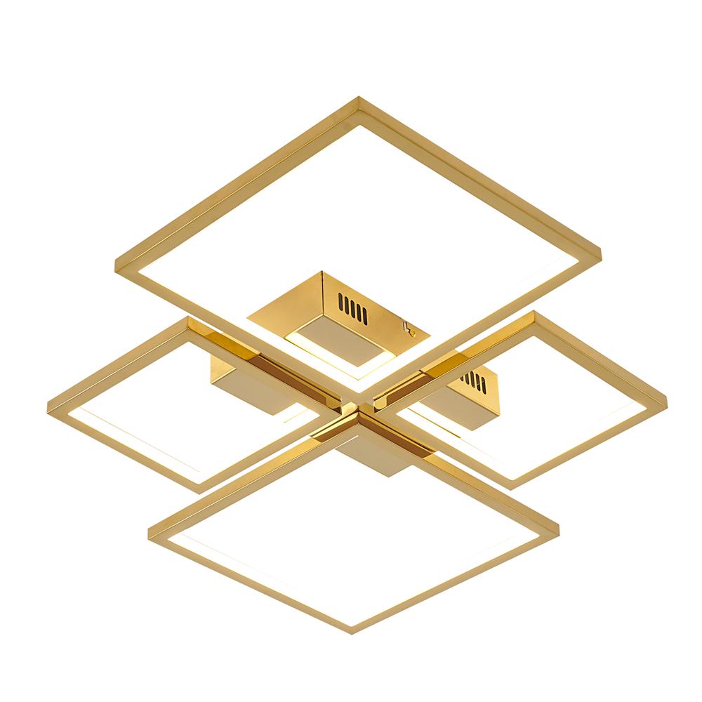 LED Flush Mount Gold Stainless Steel & Acrylic. Picture 1