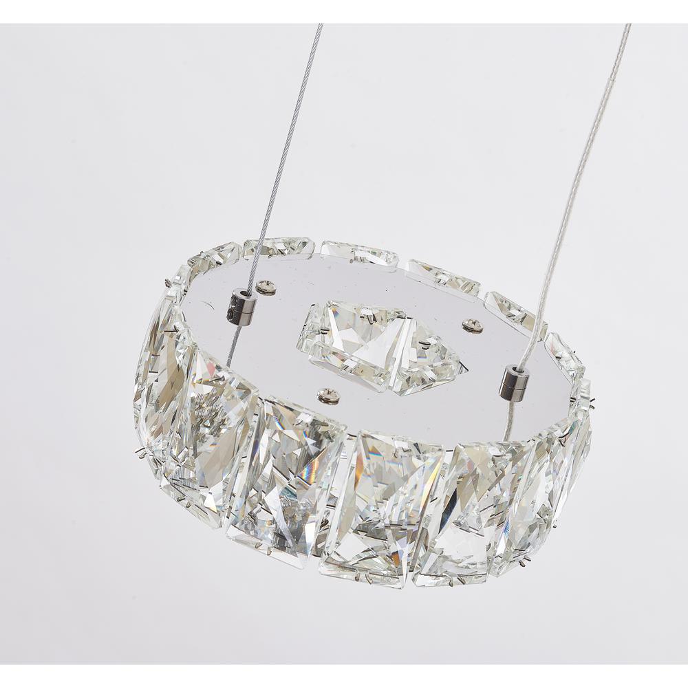 LED Single Pendant Lighting Chrome Metal & Crystal. Picture 4
