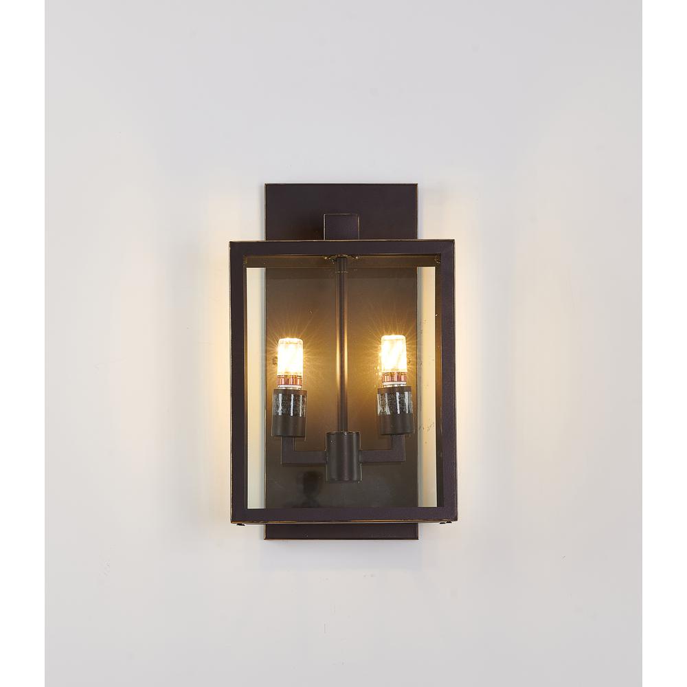 Outdoor Wall Sconce Bronzed Black Stainless Steel & Glass. Picture 1