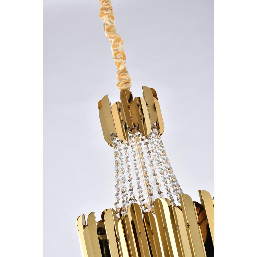 Chandelier Gold Stainless Steel & Crystal. Picture 3