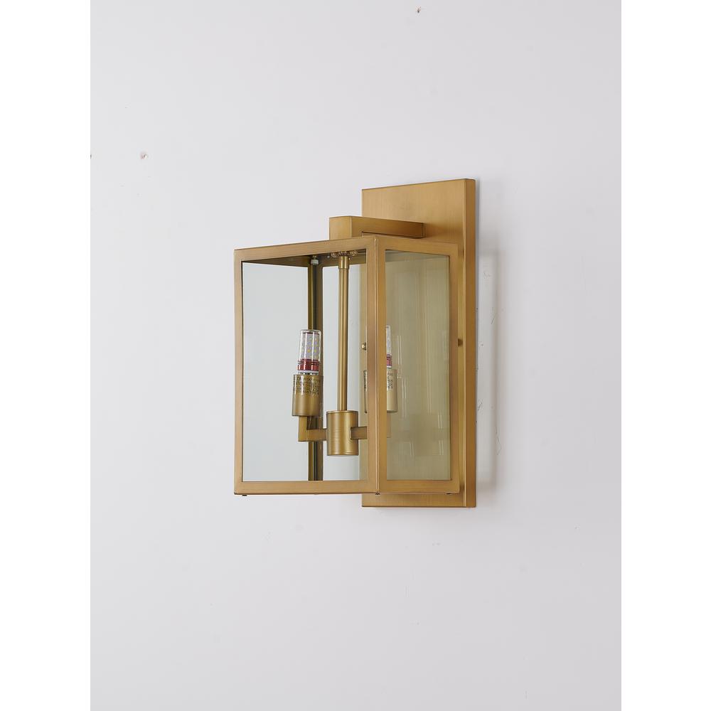 Outdoor Wall Sconce Gold Metal & Glass. Picture 5