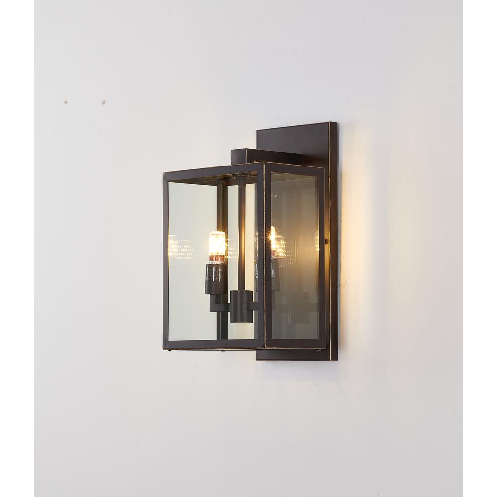 Outdoor Wall Sconce Bronzed Black Stainless Steel & Glass. Picture 2