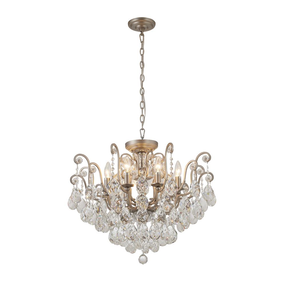 Chandelier Pewter Metal & Crystal. Picture 1