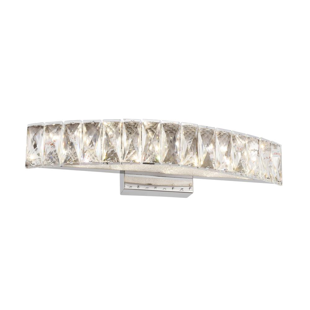 LED Wall Sconce Chrome Stainless Steel & Crystal. Picture 1