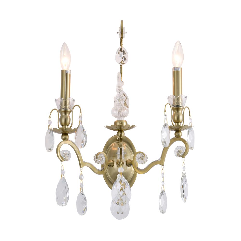 Wall Sconce Brass Metal & Crystal. Picture 1