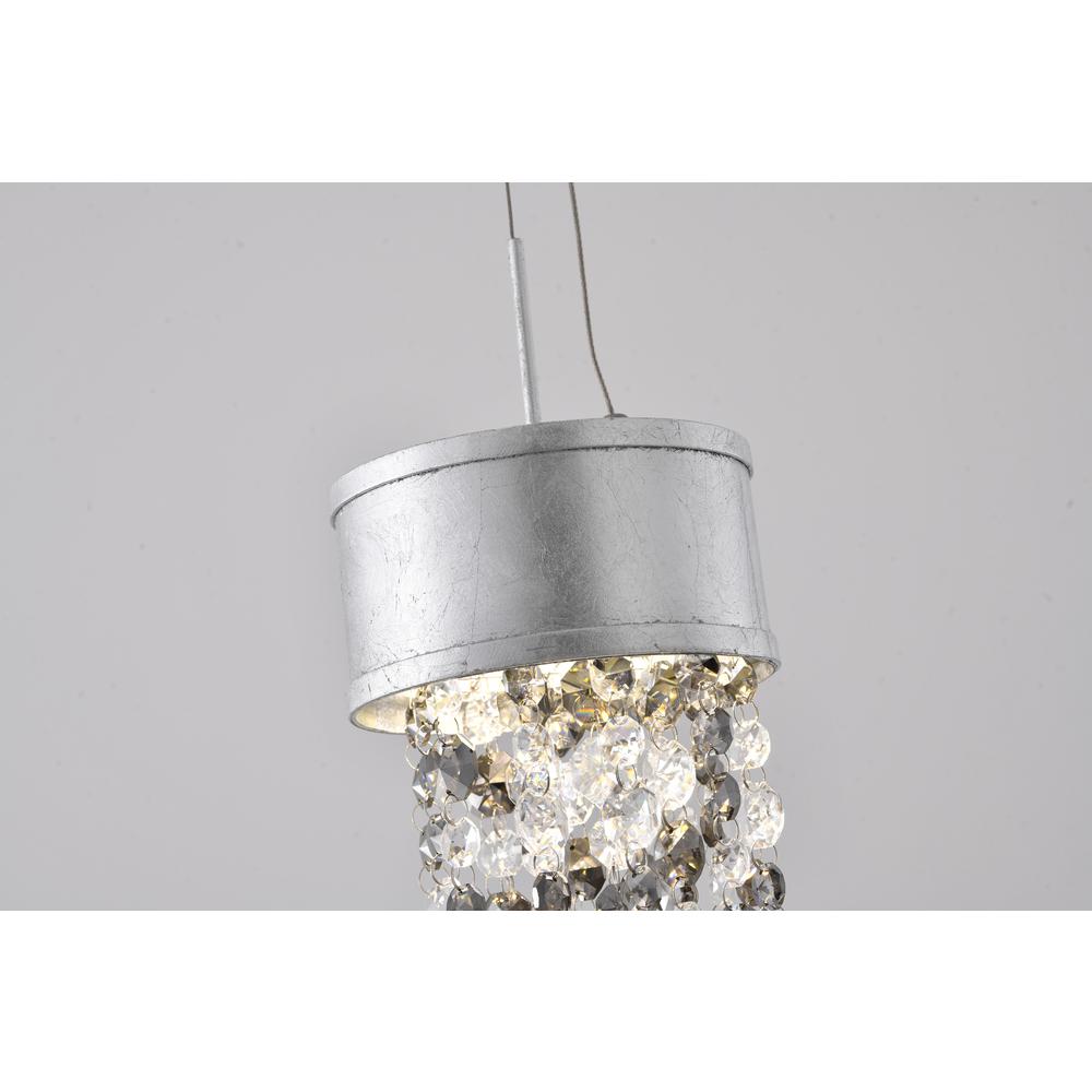LED Pendant Silver Metal & Crystal. Picture 4