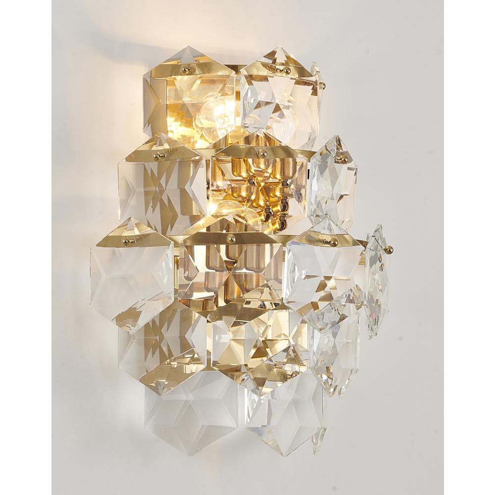 Wall Sconce Gold Stainless Steel & Crystal. Picture 2