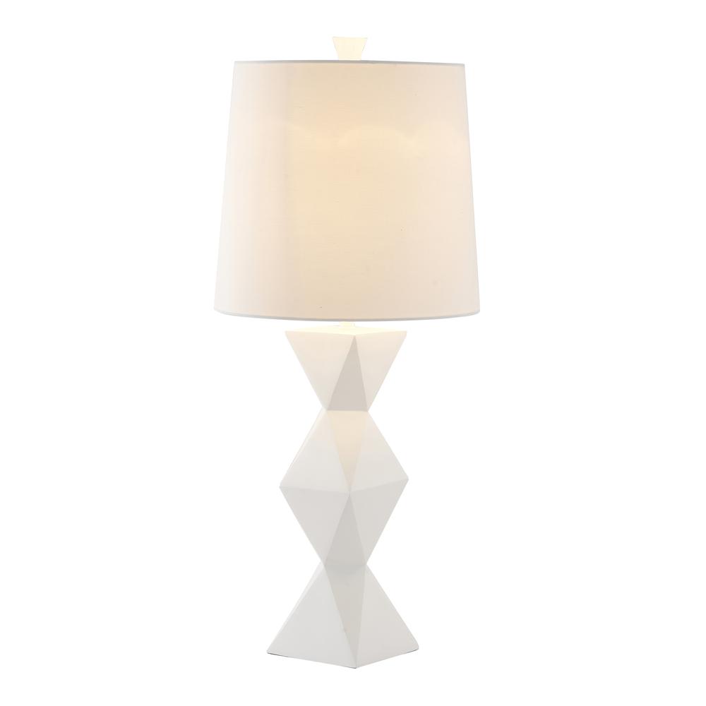 Table Lamp White Metal & Resin & Fabric. Picture 1