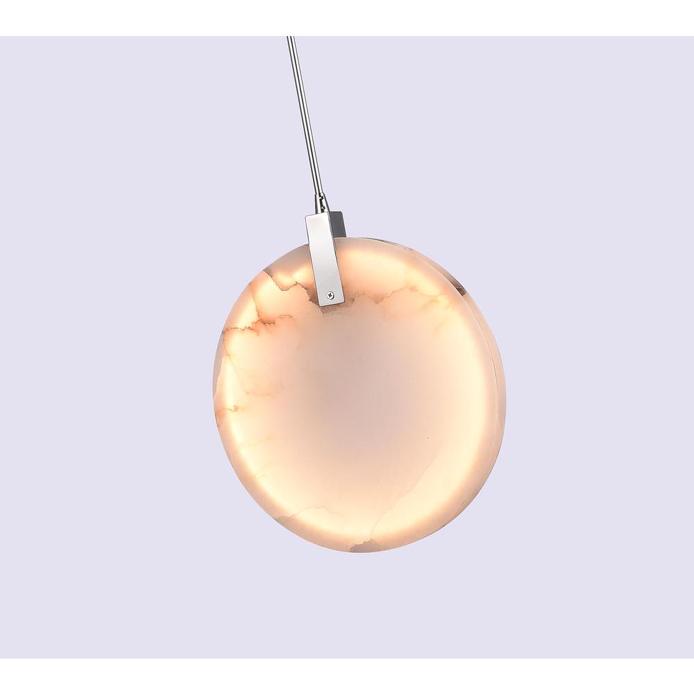 LED Single Pendant Lighting Chrome Stainless Steel & Marble. Picture 3