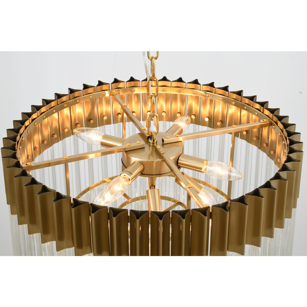 Chandelier Brass Stainless Steel & Crystal. Picture 5