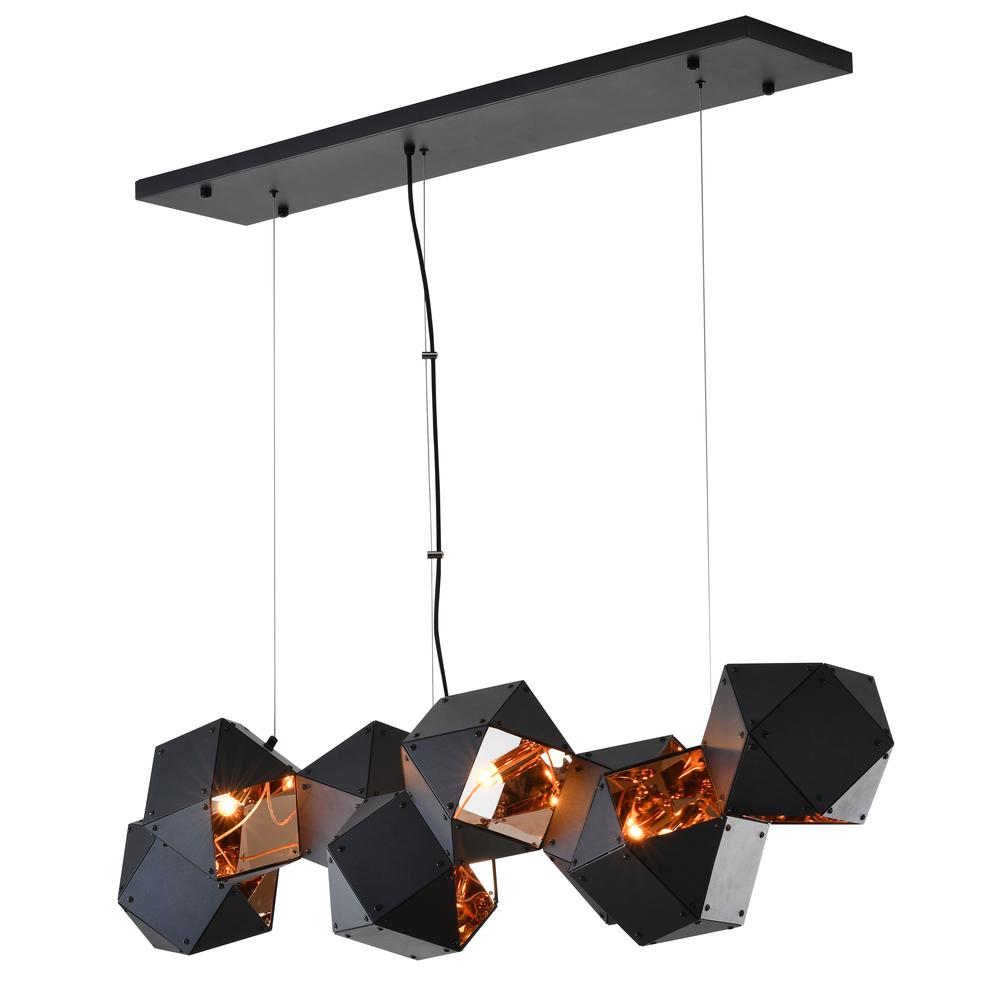 Chandelier  Black Stainless Steel. Picture 1