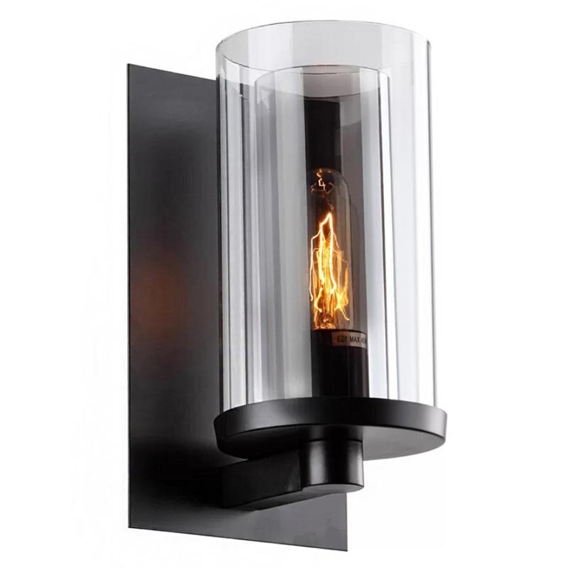 Wall Sconce Black Metal & Glass. Picture 1