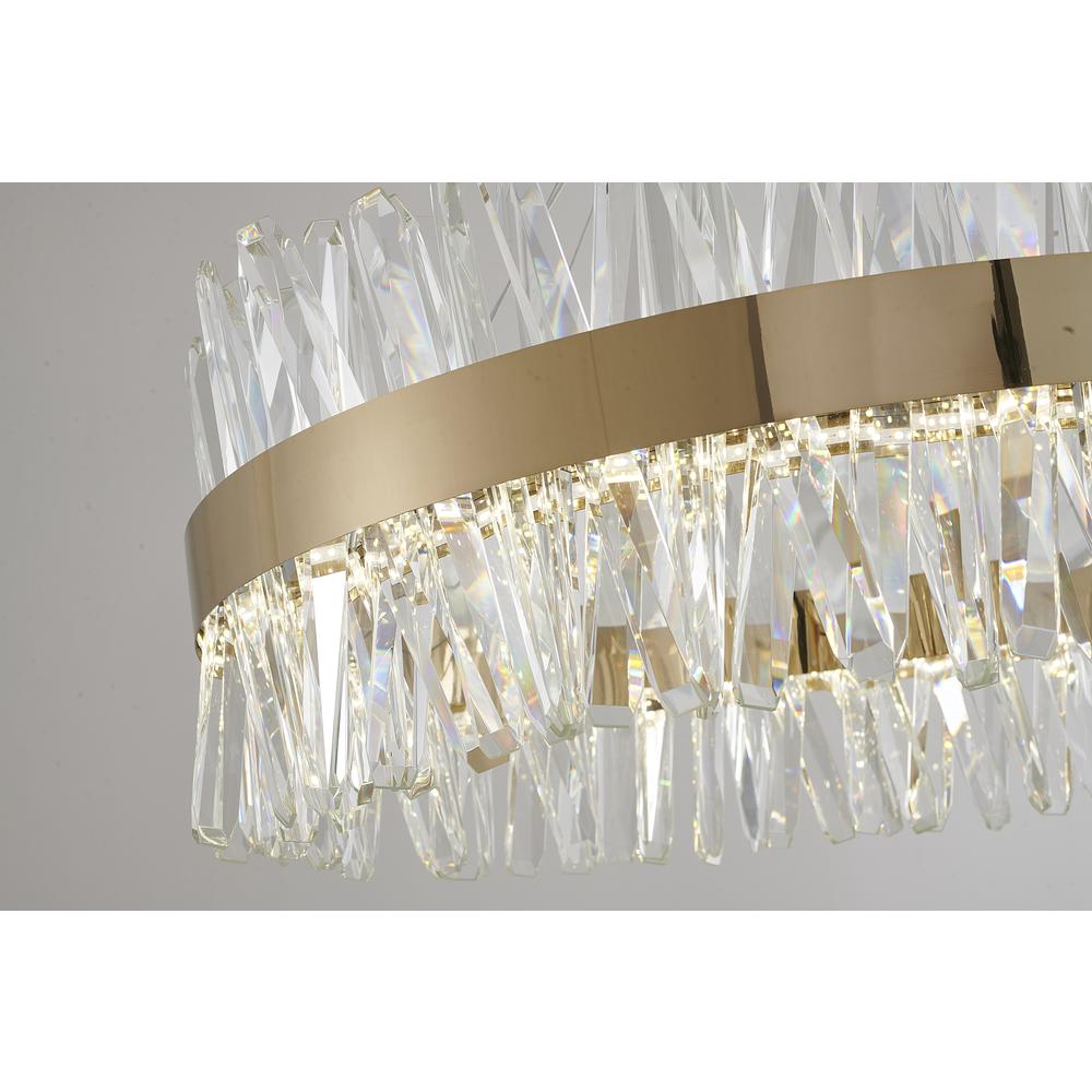 LED Chandelier Gold Stainless Steel & Crystal. Picture 3