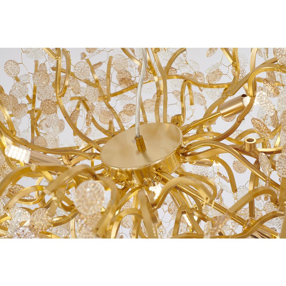 Chandelier Gold  Aluminum & Glass. Picture 3