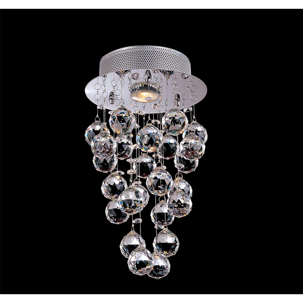 Flush Mount Chrome Metal & Crystal. Picture 1