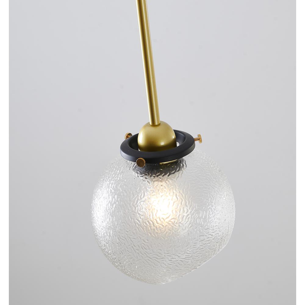 Single Pendant Lighting Gold Metal & Glass. Picture 3