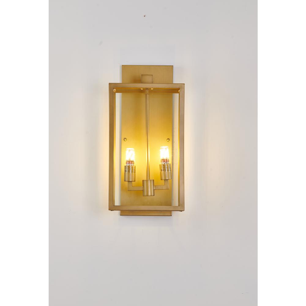 Outdoor Wall Sconce Brass Stainless Steel & Glass. Picture 1
