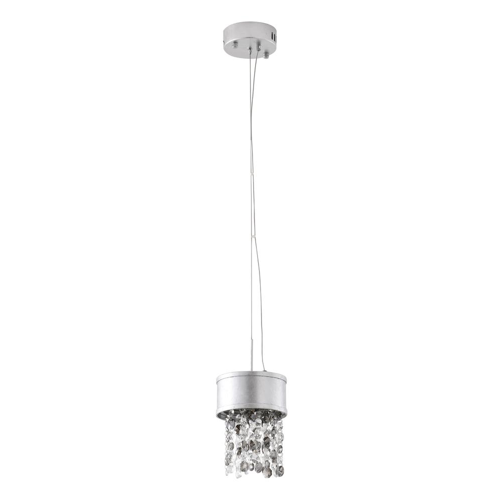 LED Pendant Silver Metal & Crystal. Picture 2