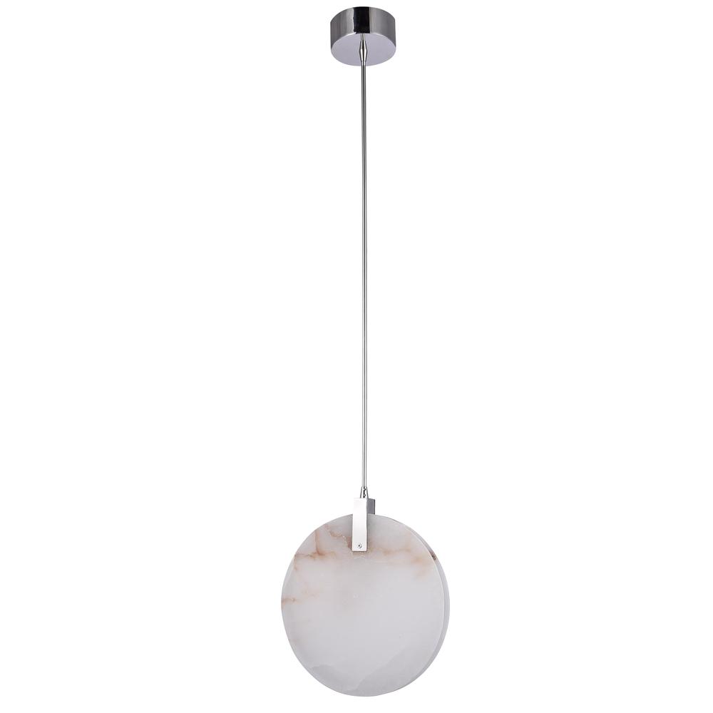 LED Single Pendant Lighting Chrome Stainless Steel & Marble. Picture 2