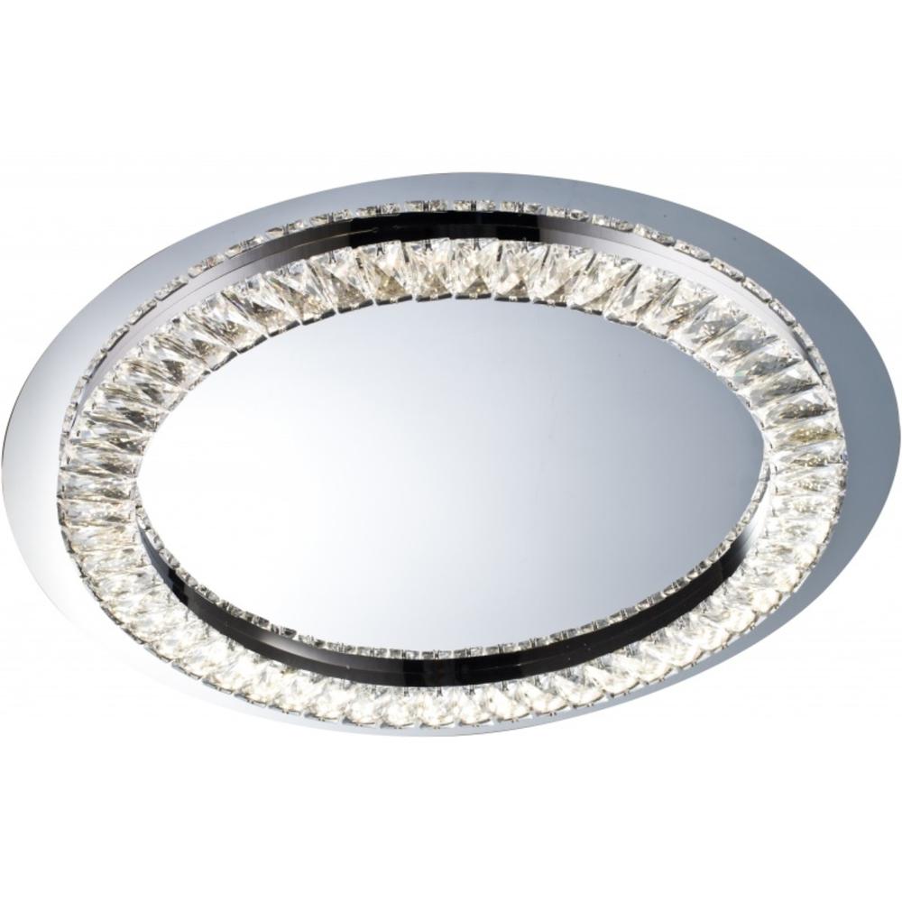 LED Flush Mount Chrome Stainless Steel & Crystal. Picture 1
