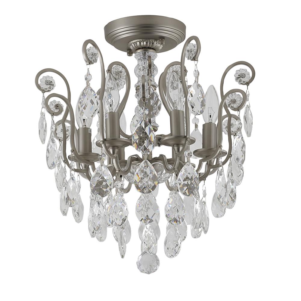 Chandelier Pewter Metal & Crystal. Picture 5