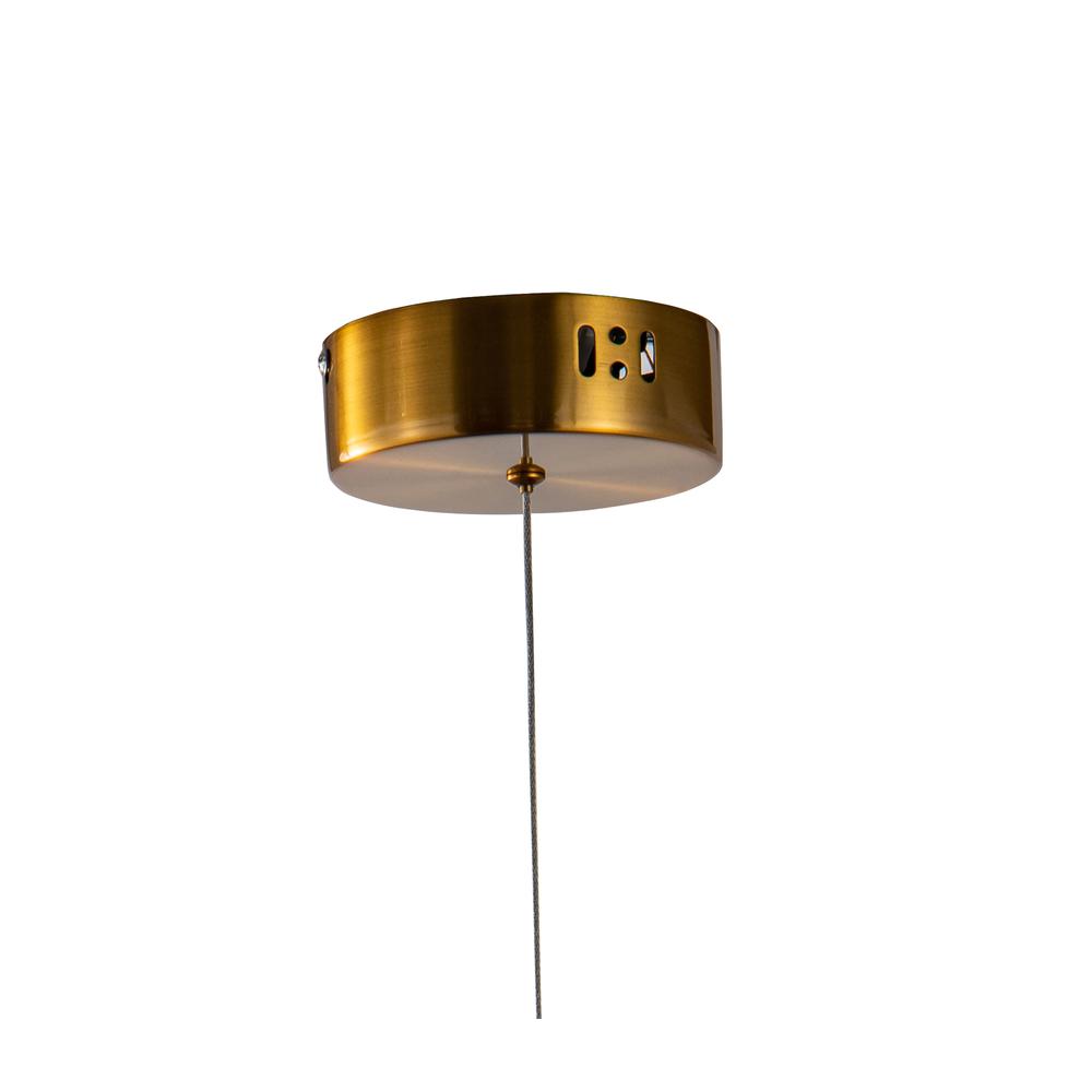 LED Pendant Antique Gold Metal & Acrylic. Picture 5