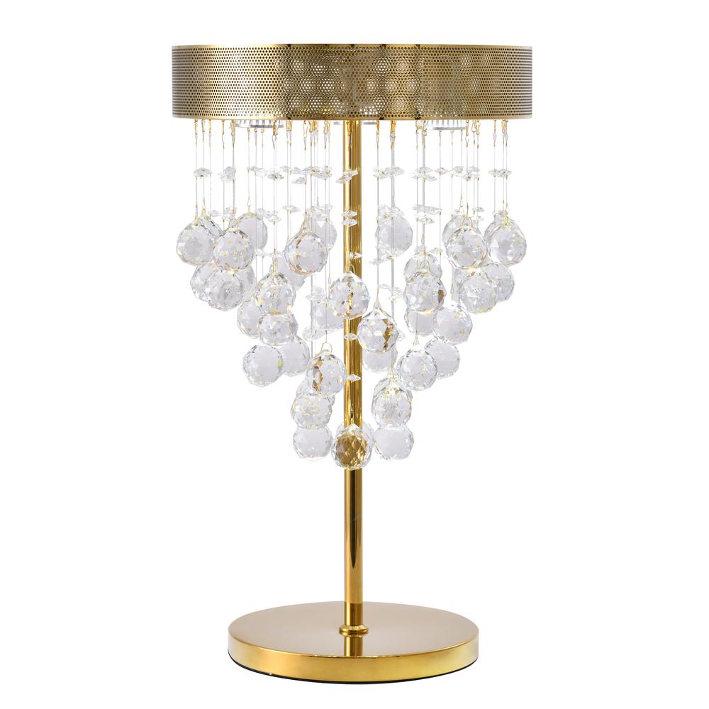 Table Lamp Gold Metal & Crystal. Picture 2