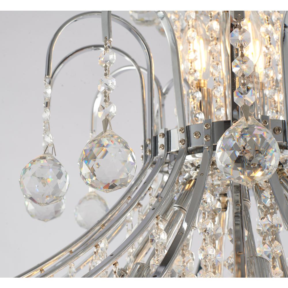 Chandelier  Chrome Metal & Crystal. Picture 3