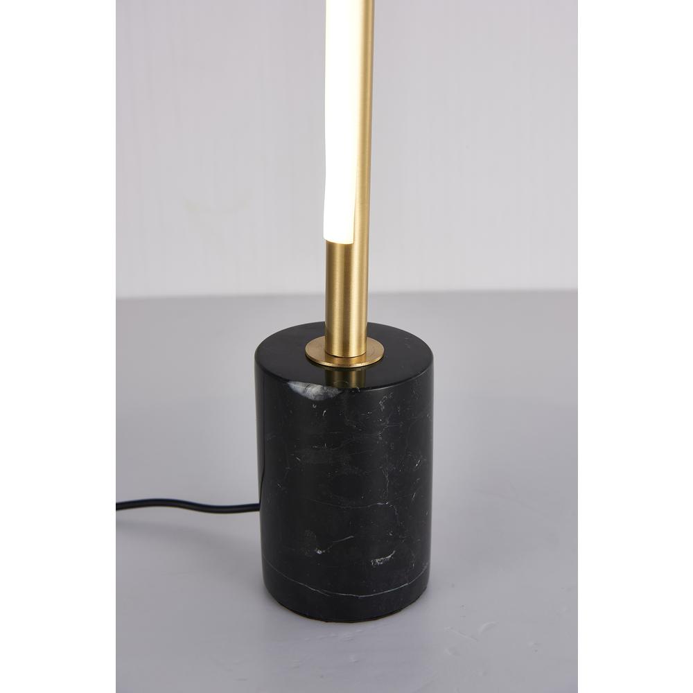 LED Table Lamp Brass & Black Stainless Steel & Marble. Picture 4