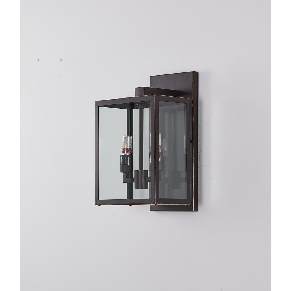 Outdoor Wall Sconce Bronzed Black Stainless Steel & Glass. Picture 4