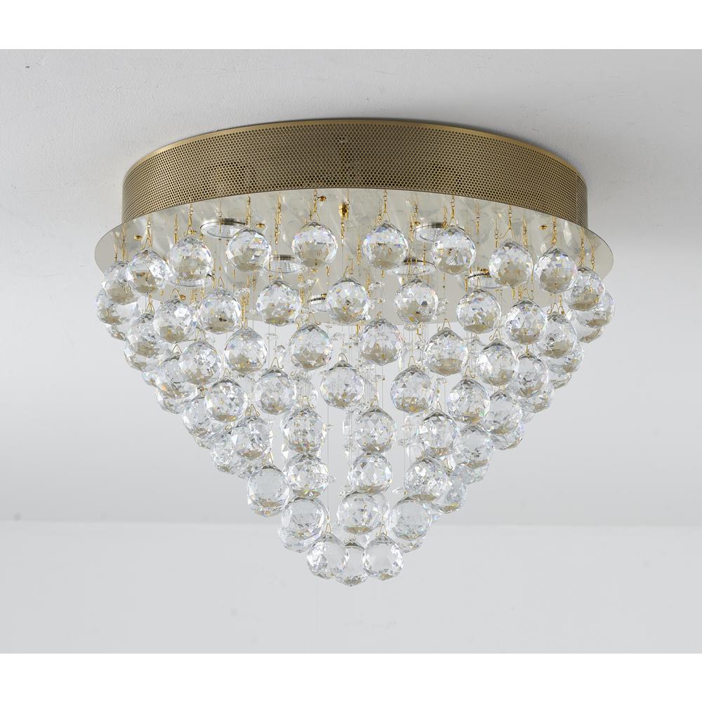 Semi Flush Mount Gold Iron & Crystal. Picture 4