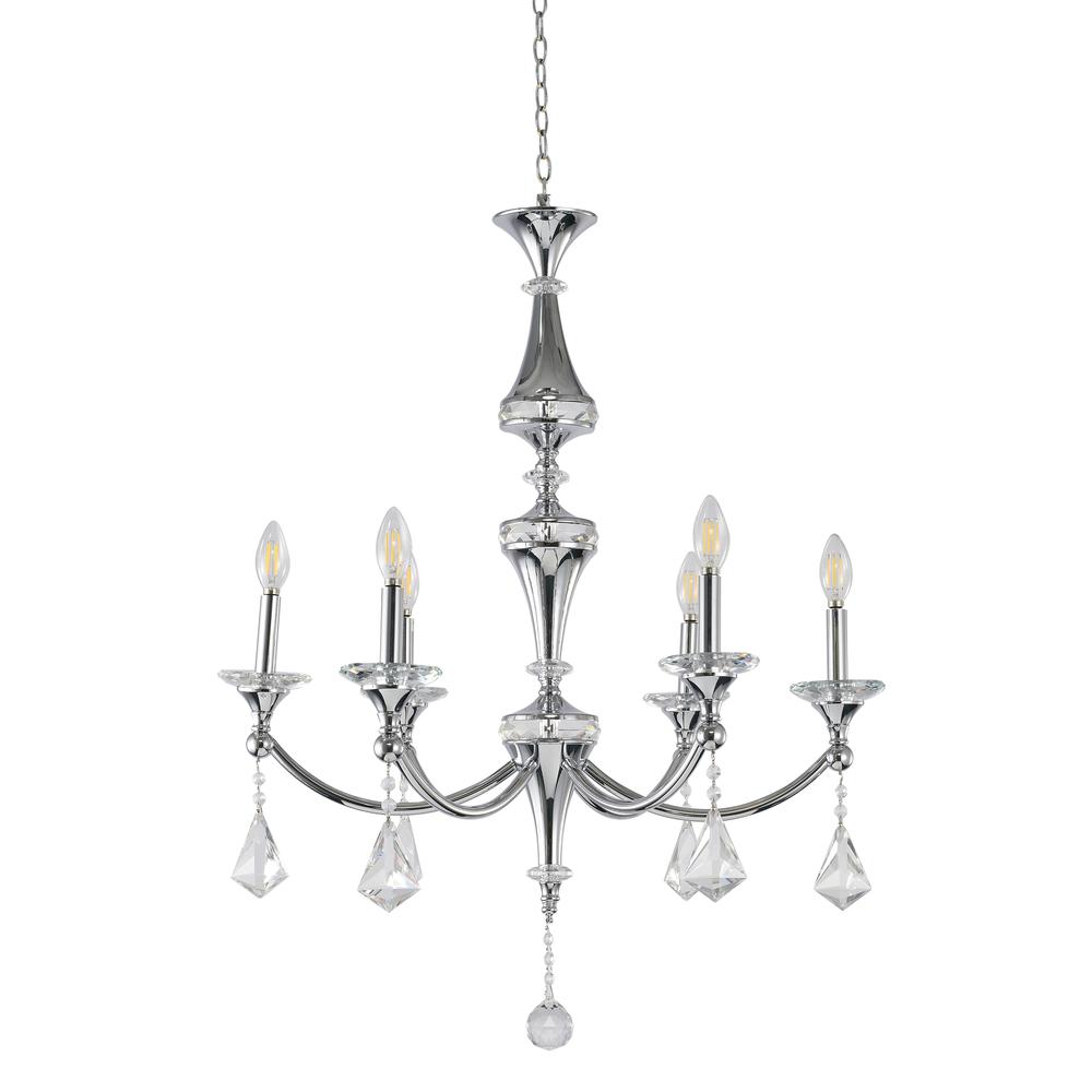 Chandelier Chrome Iron & Crystal. Picture 2